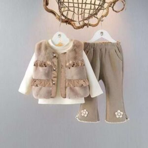 Furry Trim Bolero and Pants Set