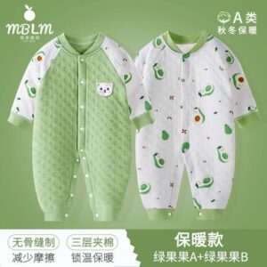 Quilted Fruit Print Sleepsuit Two-Pack