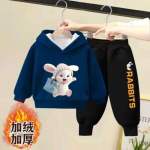 Fleece Hooded Bunny Sweatshirt & Jogger Set
