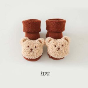 Plush Bear Face Fleece Booties