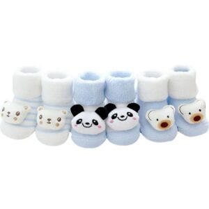 Panda and Bear Face Gripper Socks